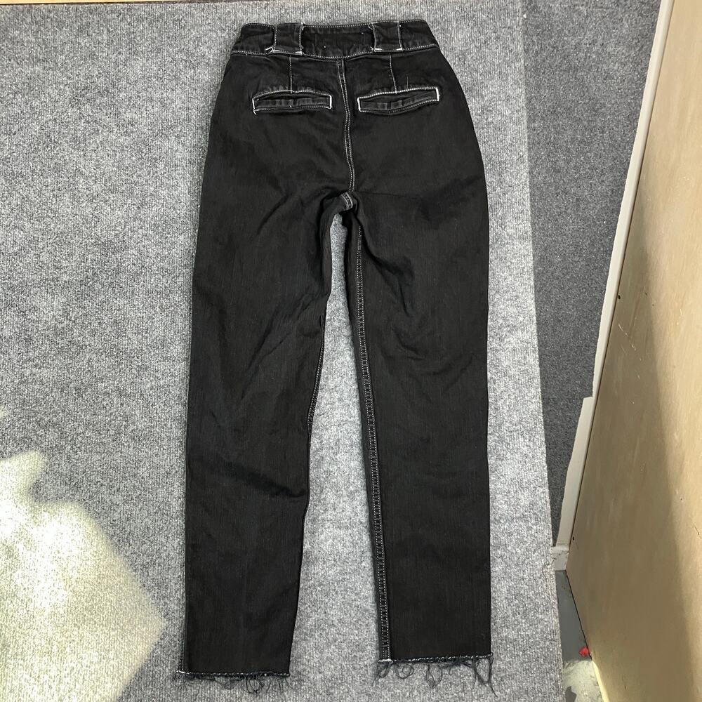 Hollister High Rise Jeans Womens 25x27 Black Wide Leg Frayed Hem Casual - Picture 9 of 10
